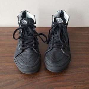 Little Girls Glittery Black Vans